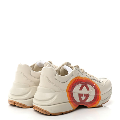 Gucci Calfskin Interlocking G Heart Rhyton Sneakers 36 Mystic White 4 of 12