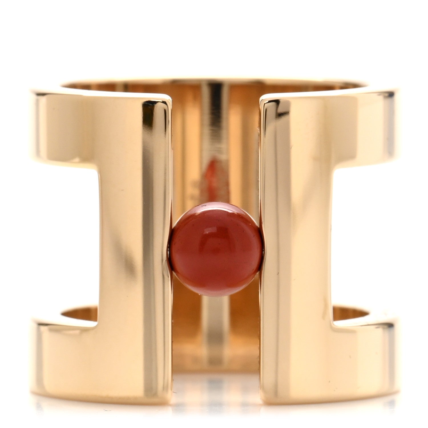 Hermes Permabrass H Perle Scarf Ring Rouge 1 of 5