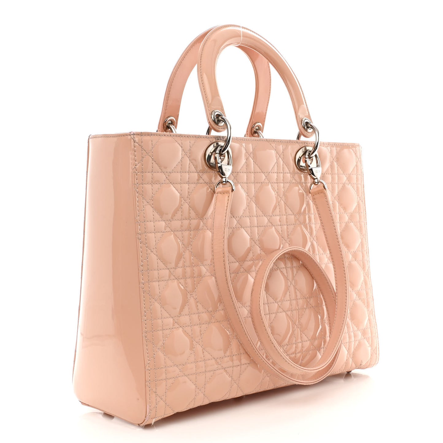 Patent Cannage Large Lady Dior Light Pink
