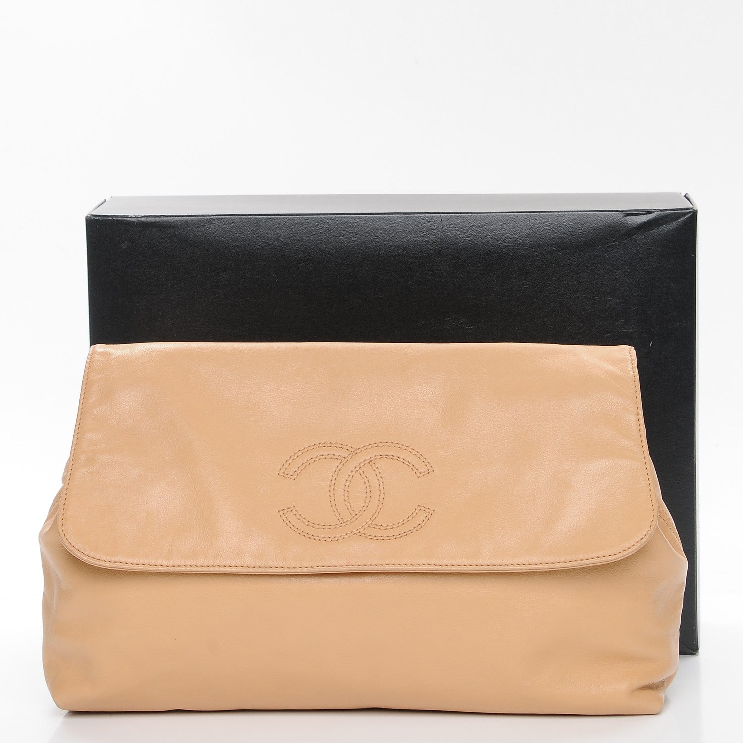 Chanel Lambskin CC Flap Clutch Beige 11 of 11