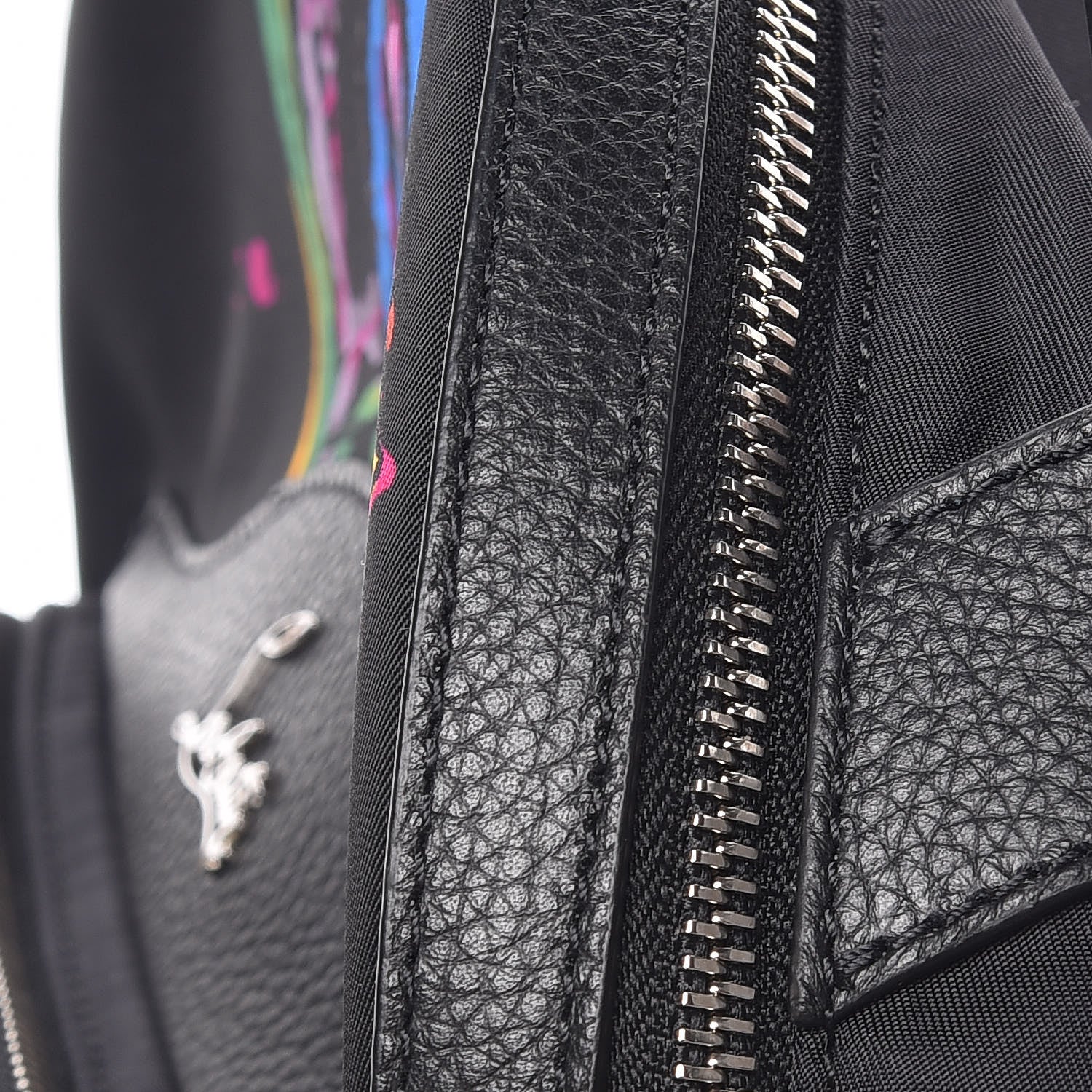Christian Louboutin Nylon Calfskin Love Small Backloubi Backpack Black 10 of 12