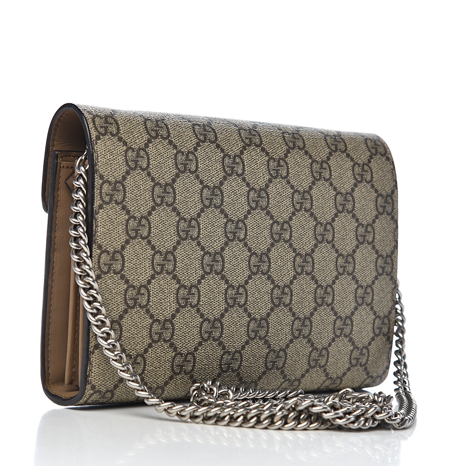 Gucci GG Supreme Monogram Mini Dionysus Chain Wallet Beige Taupe 3 of 10
