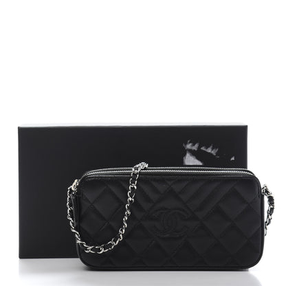 Chanel Caviar Quilted Diamond Small CC Duo Clutch With Chain Black 12 of 12