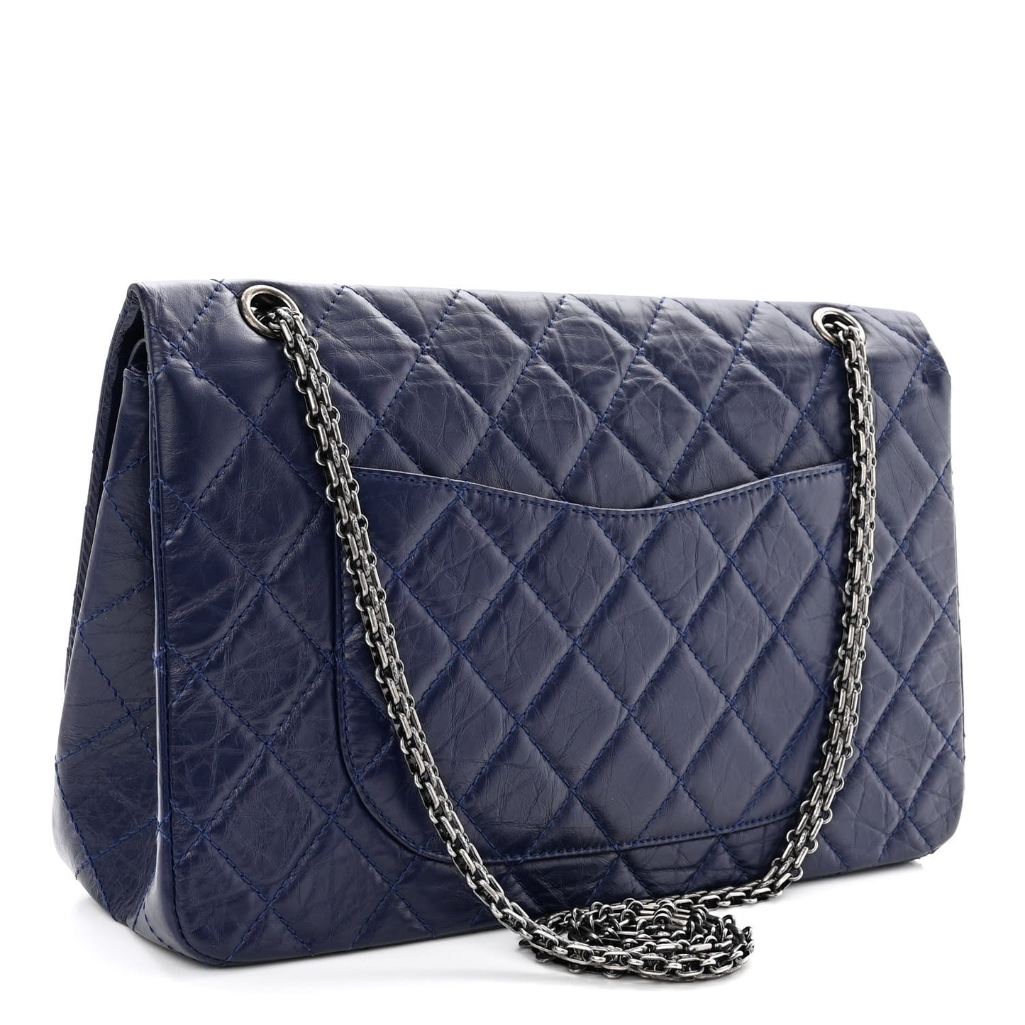 Aged Calfskin Quilted 2.55 Reissue 227 Flap Dark Blue