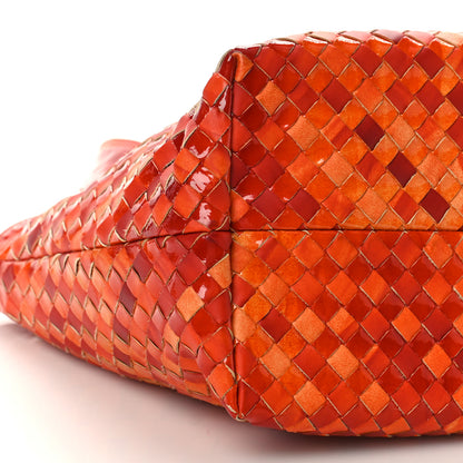 Bottega Veneta Patent Nappa Intrecciato Tote Orange 7 of 9