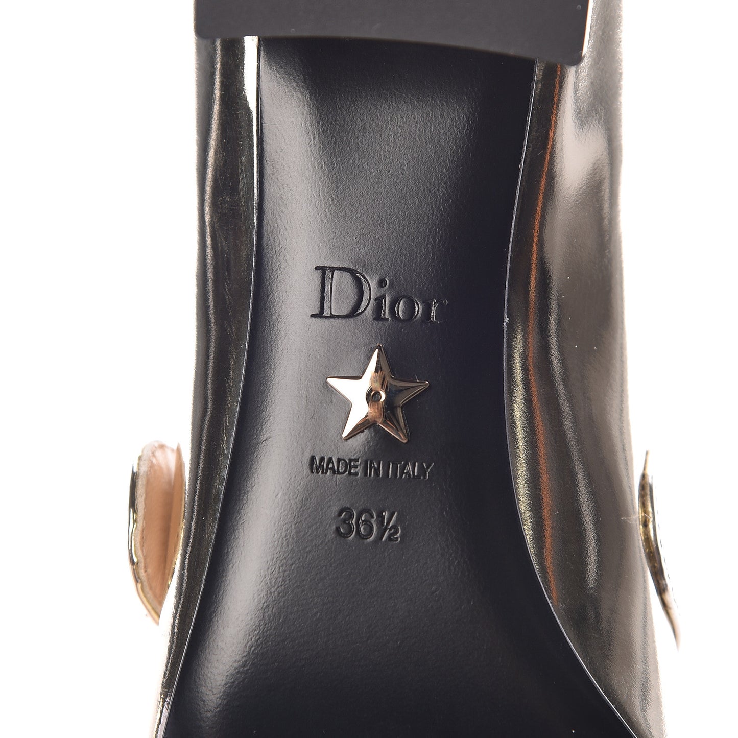 Mirror Finish Calfskin Baby-D Ballet Pumps 36.5 Stardust Gold