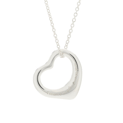 Tiffany Sterling Silver 11mm Elsa Peretti Open Heart Pendant Necklace 5 of 6