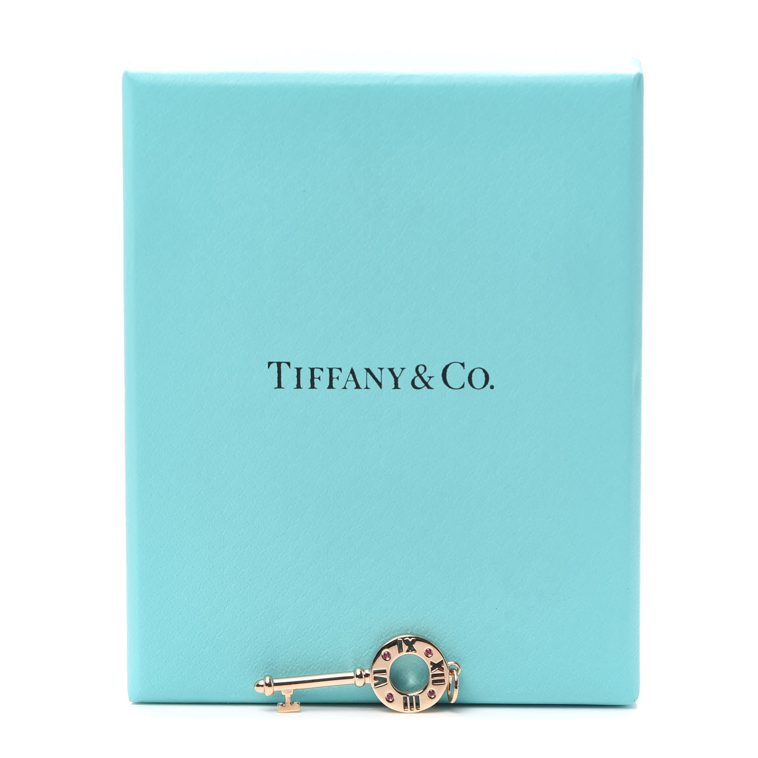 Tiffany 18K Rose Gold Ruby Atlas Pierced Key Pendant 4 of 4