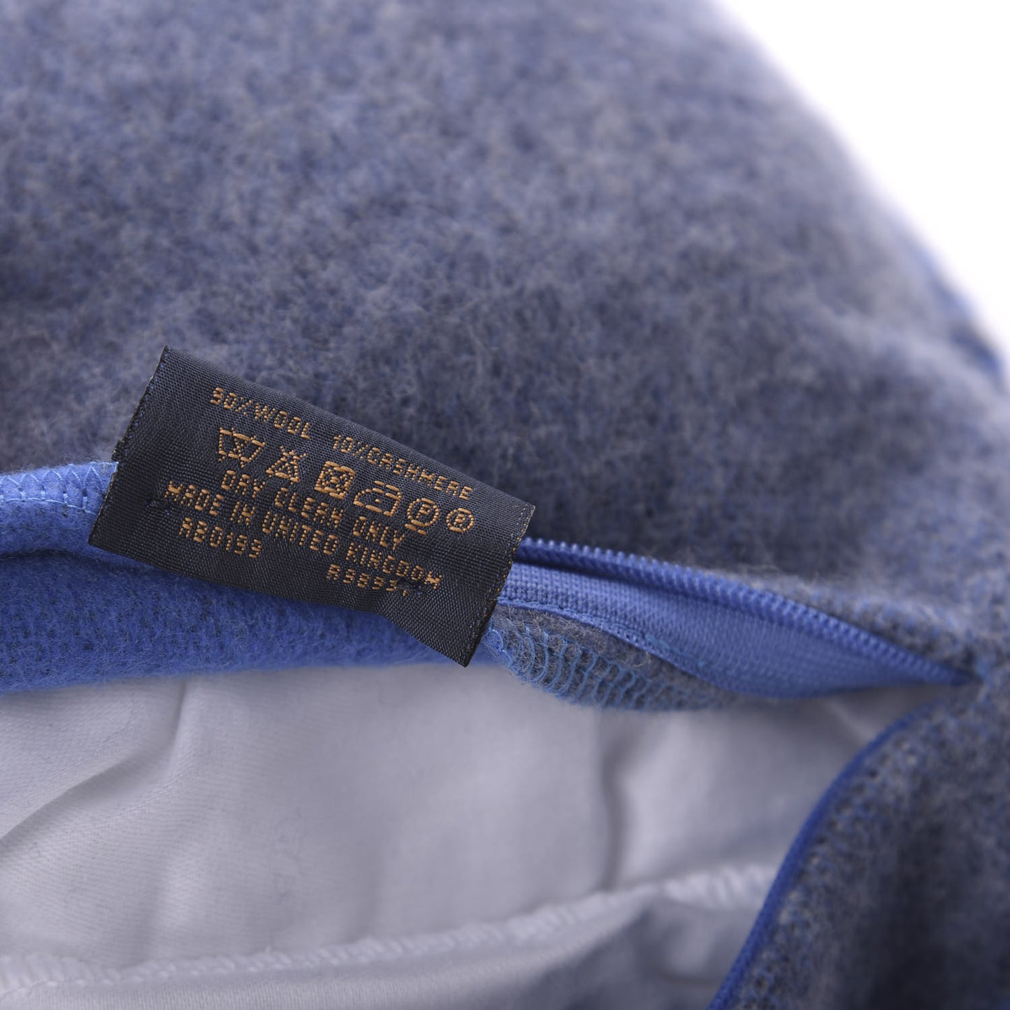 Wool Cashmere Cushion Pillow Blue Gray