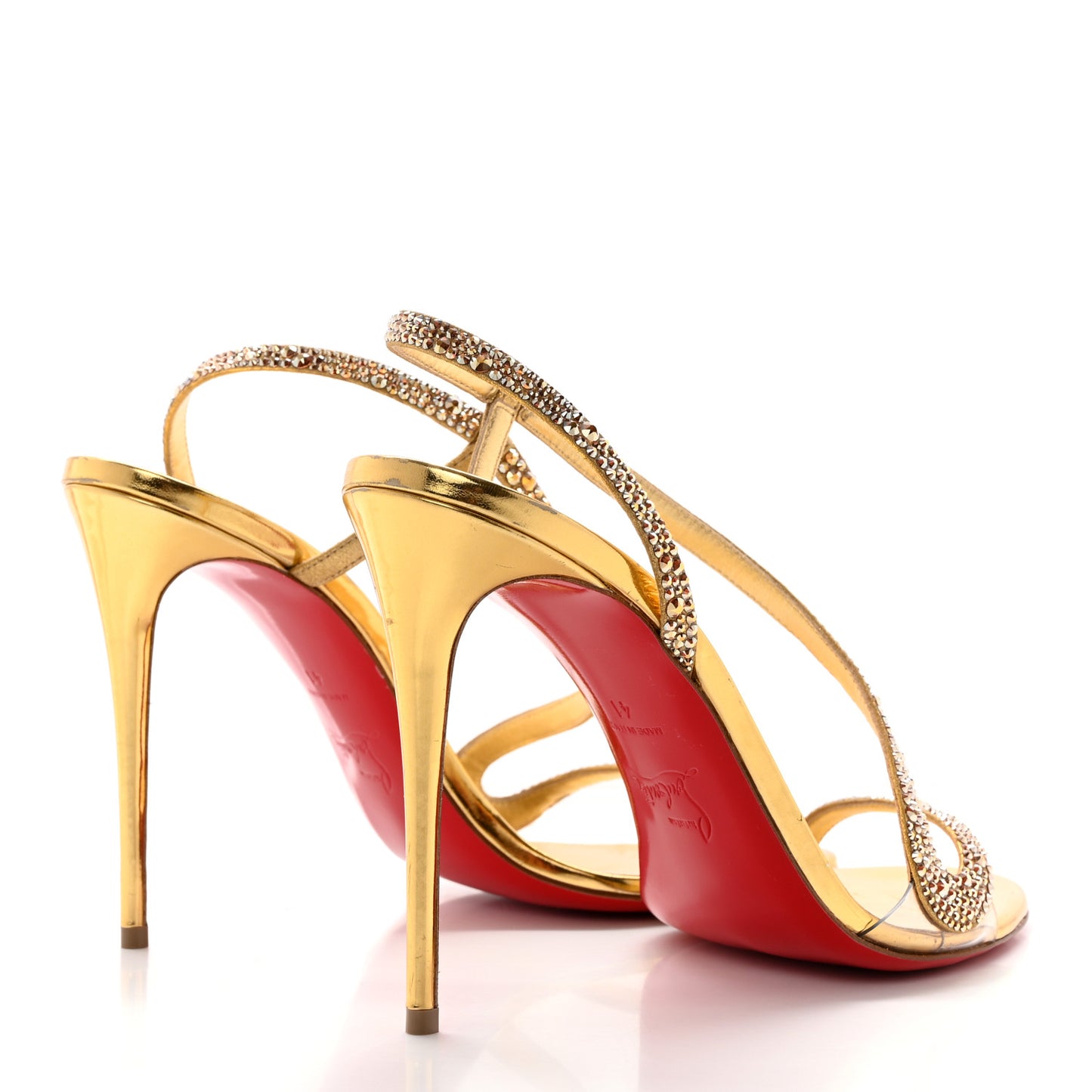 Crystal Strass Rosalie 100 Sandals 41 Cry Aurum Gold