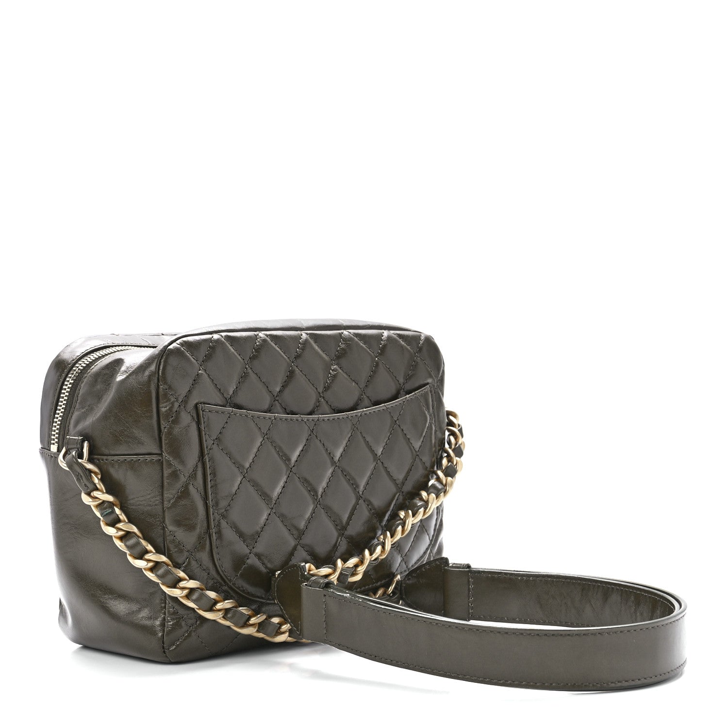 Chanel Calfskin Quilted CC Camera Case Green 3 of 11