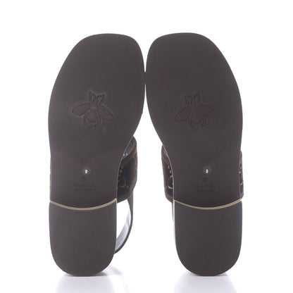 Gucci Velvet GG Monogram Suede Mens Platform Sandals 9 Coffee 7 of 11