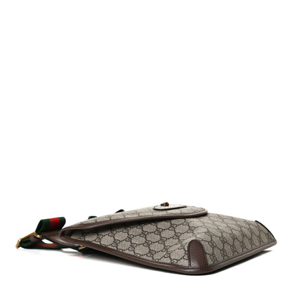 Gucci GG Supreme Monogram Web Medium Neo Vintage Flap Messenger Bag Beige New Acero 4 of 13