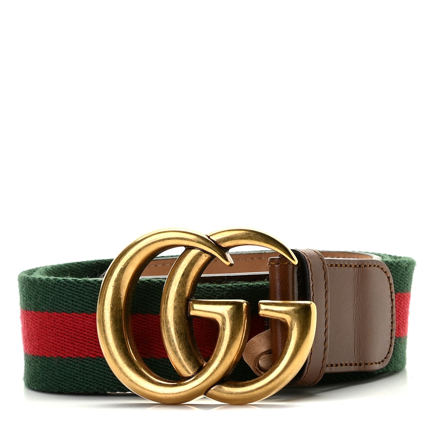 Nylon Calfskin Double G Web 40mm Belt 90 36 Green Red Cuir