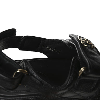 Chanel Grained Calfskin Velcro Dad Sandals 36 Black 8 of 10