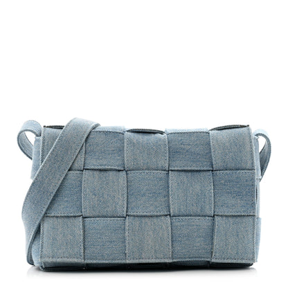 Bottega Veneta Denim Maxi Intrecciato Cassette Crossbody Bag Blue 1 of 9