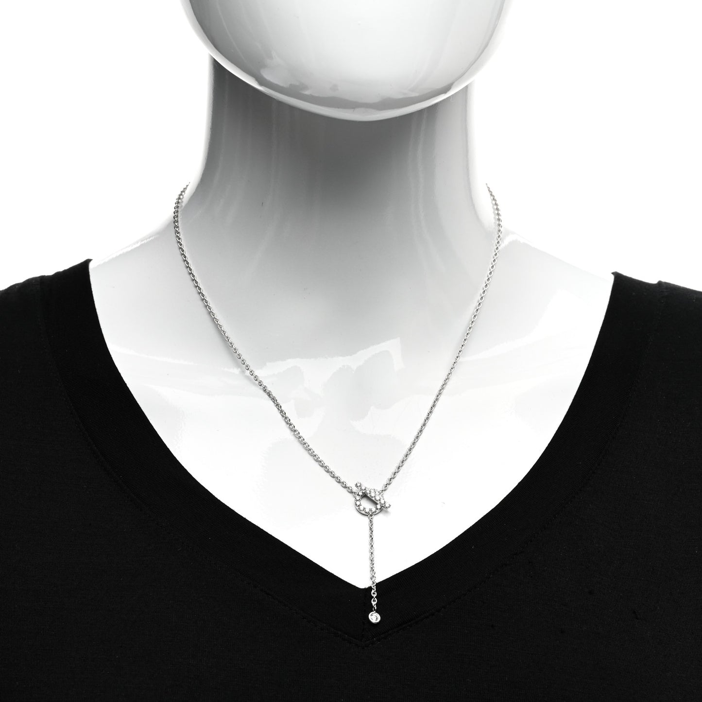18K White Gold Diamond Finesse Lariat Necklace