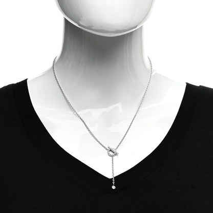 Hermes 18K White Gold Diamond Finesse Lariat Necklace 2 of 5