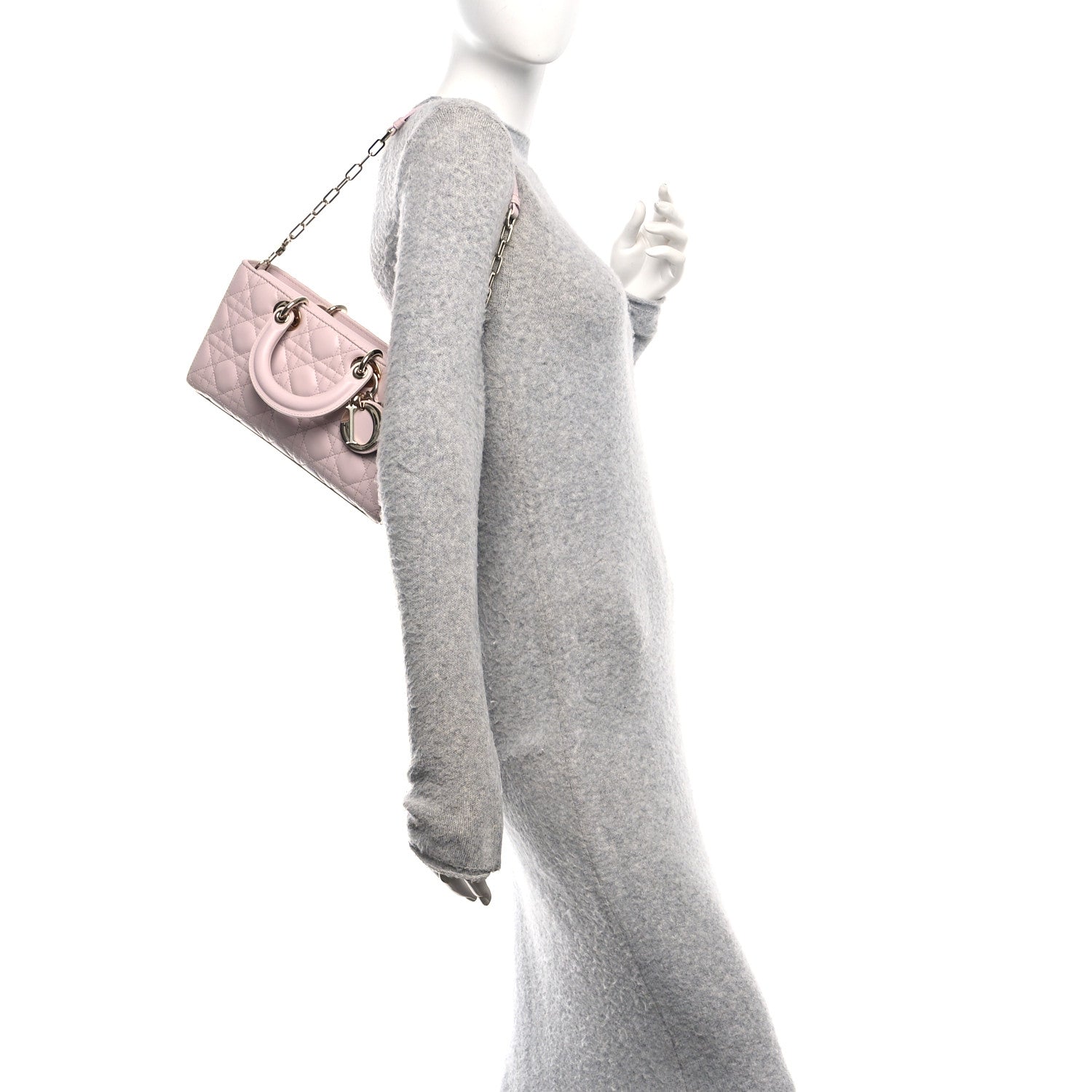 Christian Dior Lambskin Cannage Medium Lady D-Joy Light Pink 2 of 13
