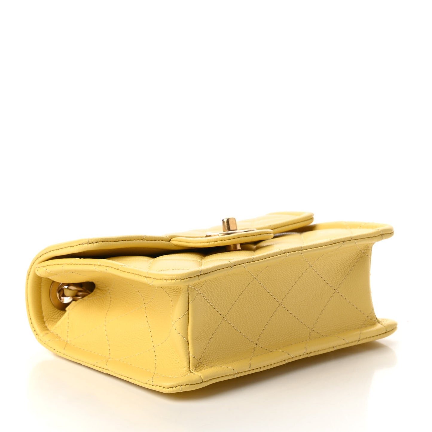 Caviar Quilted Mini Sweet Classic Flap Yellow