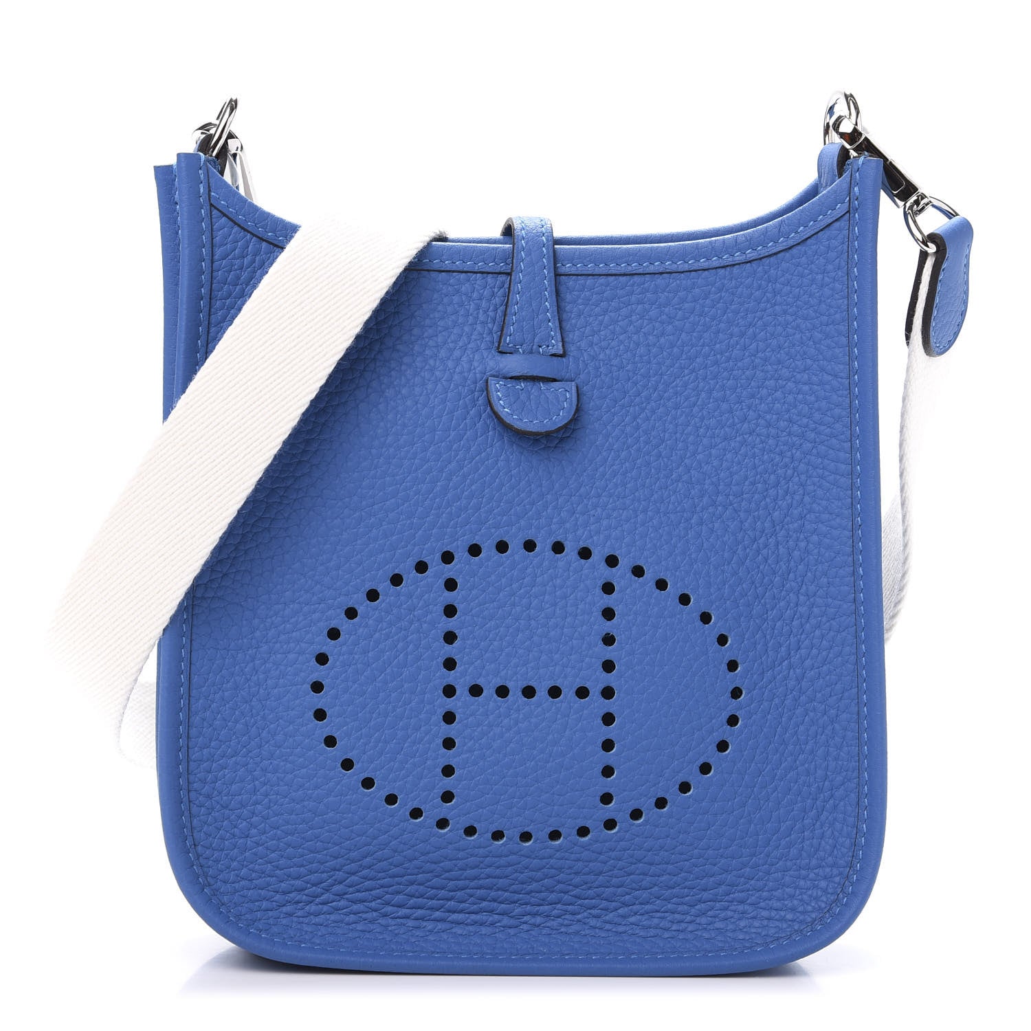 Hermes Taurillon Clemence Amazone Evelyne TPM Mykonos Blanc 1 of 12