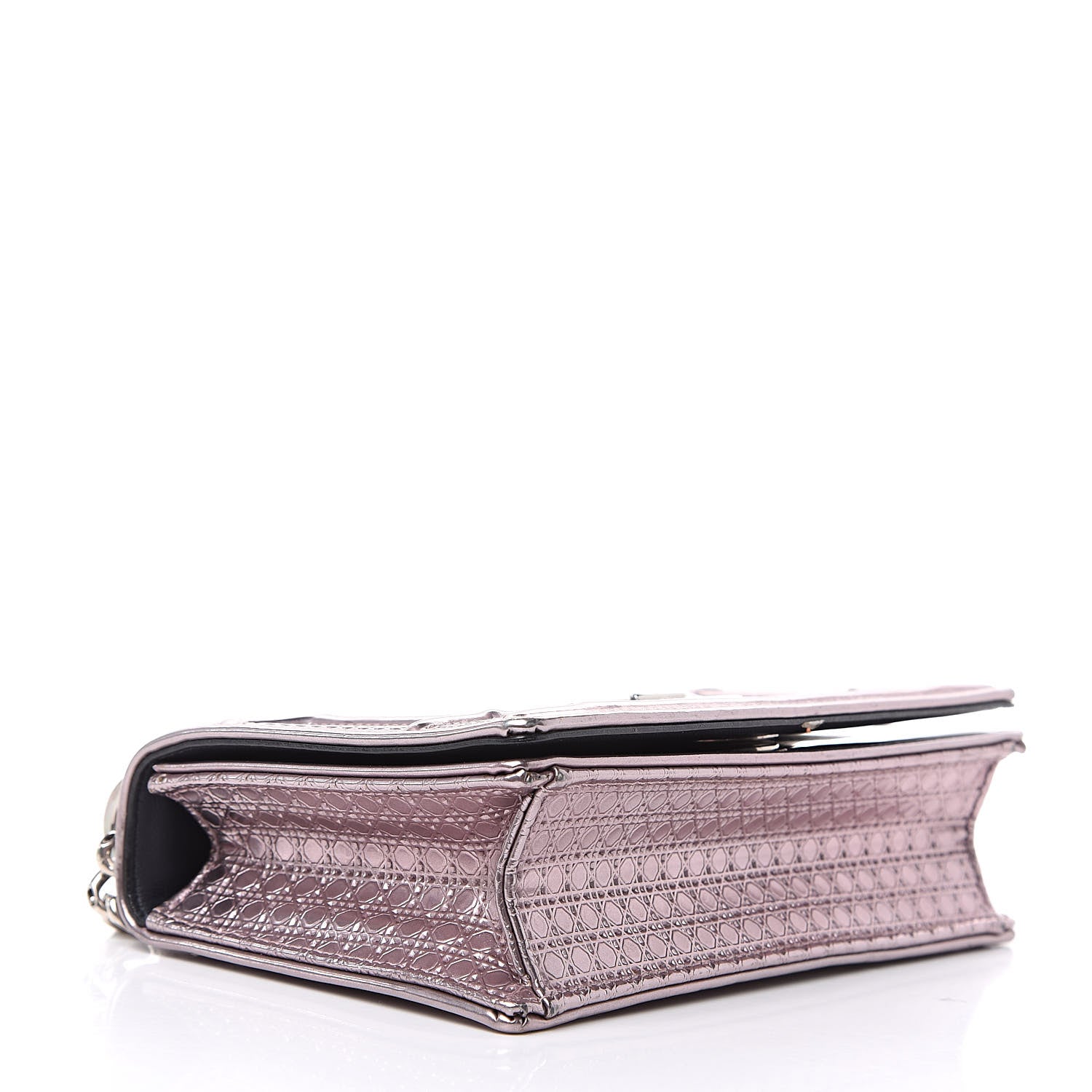 Christian Dior Metallic Patent Micro-Cannage Mini Diorama Flap Bag Pink 4 of 12