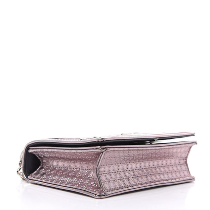 Christian Dior Metallic Patent Micro-Cannage Mini Diorama Flap Bag Pink 4 of 12