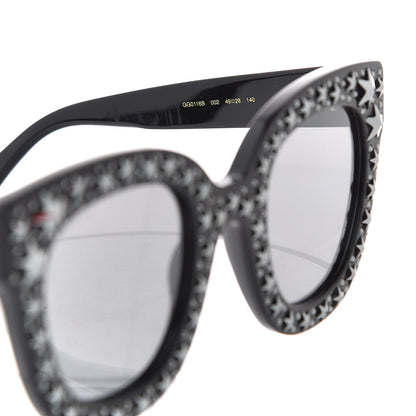 Gucci Acetate Stars Cat Eye Sunglasses GG0116S Black 7 of 8