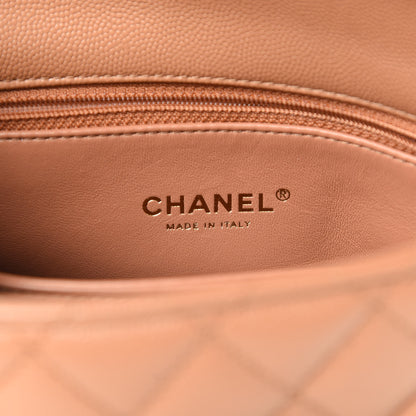 Chanel Caviar Quilted Lizard Embossed Mini Coco Handle Flap Brown 7 of 12