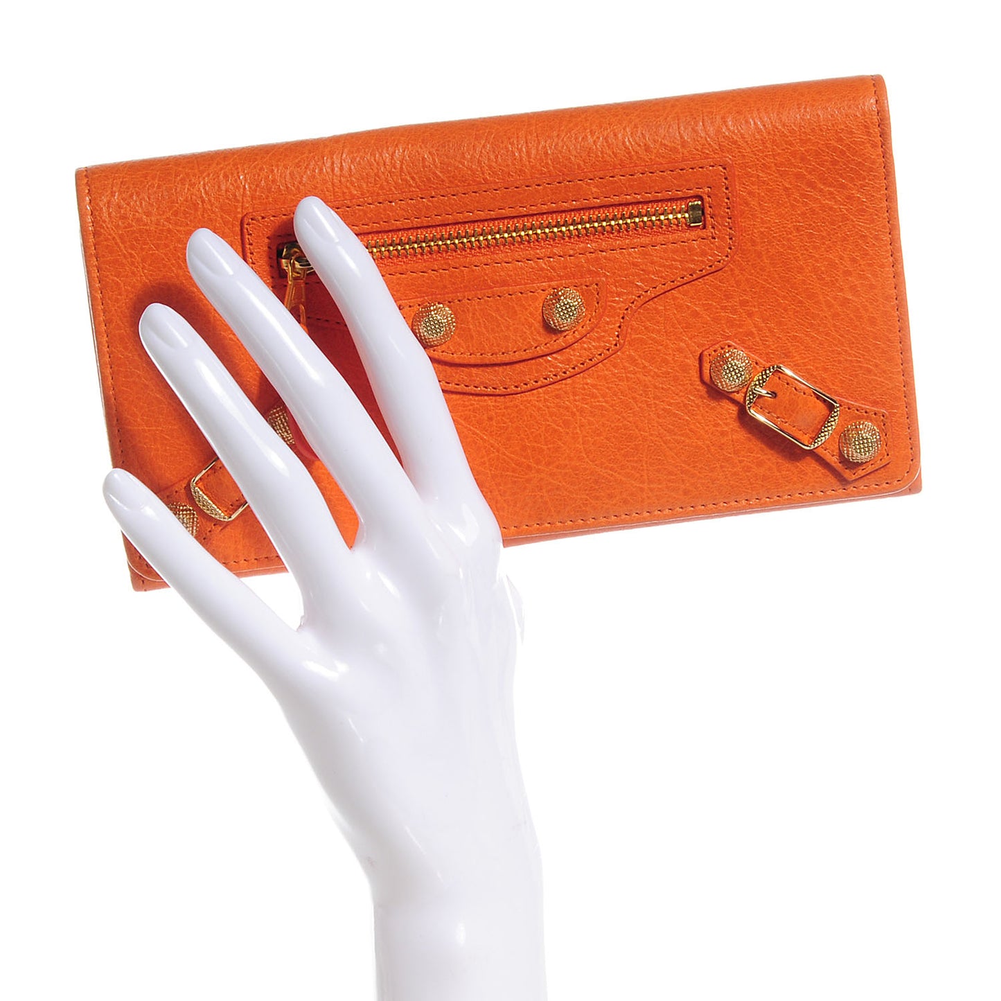 Agneau Giant Gold Money Wallet Tangerine