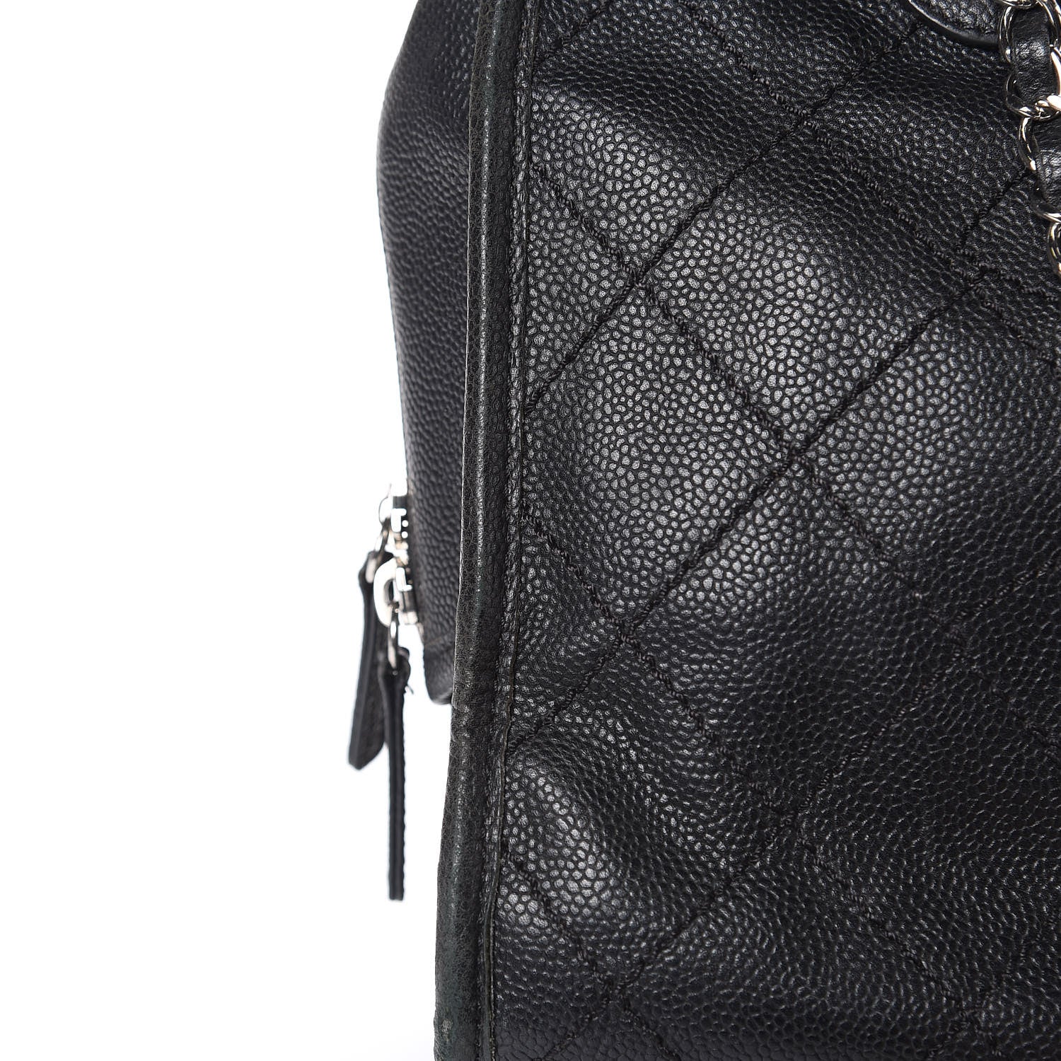 Chanel Caviar Quilted Deauville Bowling Bag Black 14 of 16