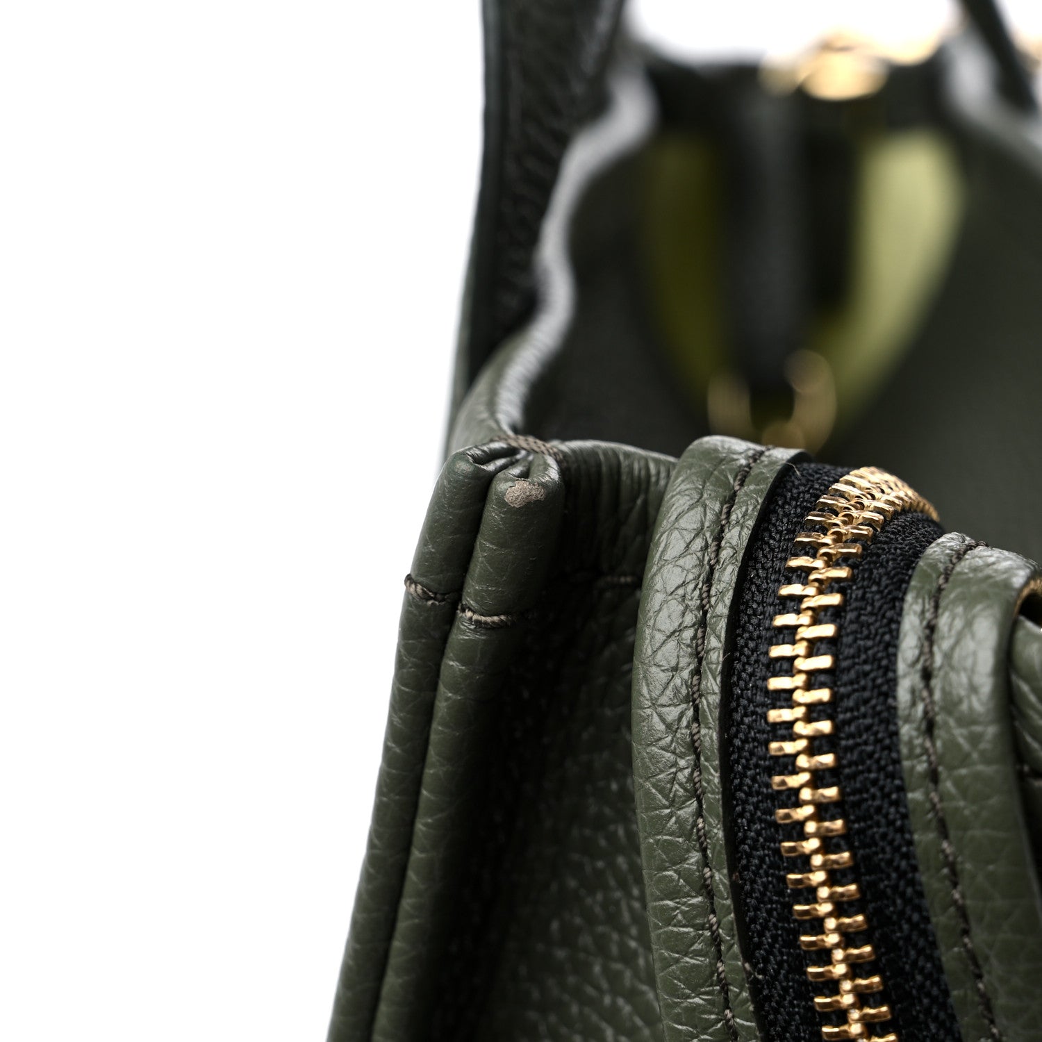 Marc Jacobs Grained Calfskin Small The Tote Bag Bronze Green 12 of 13