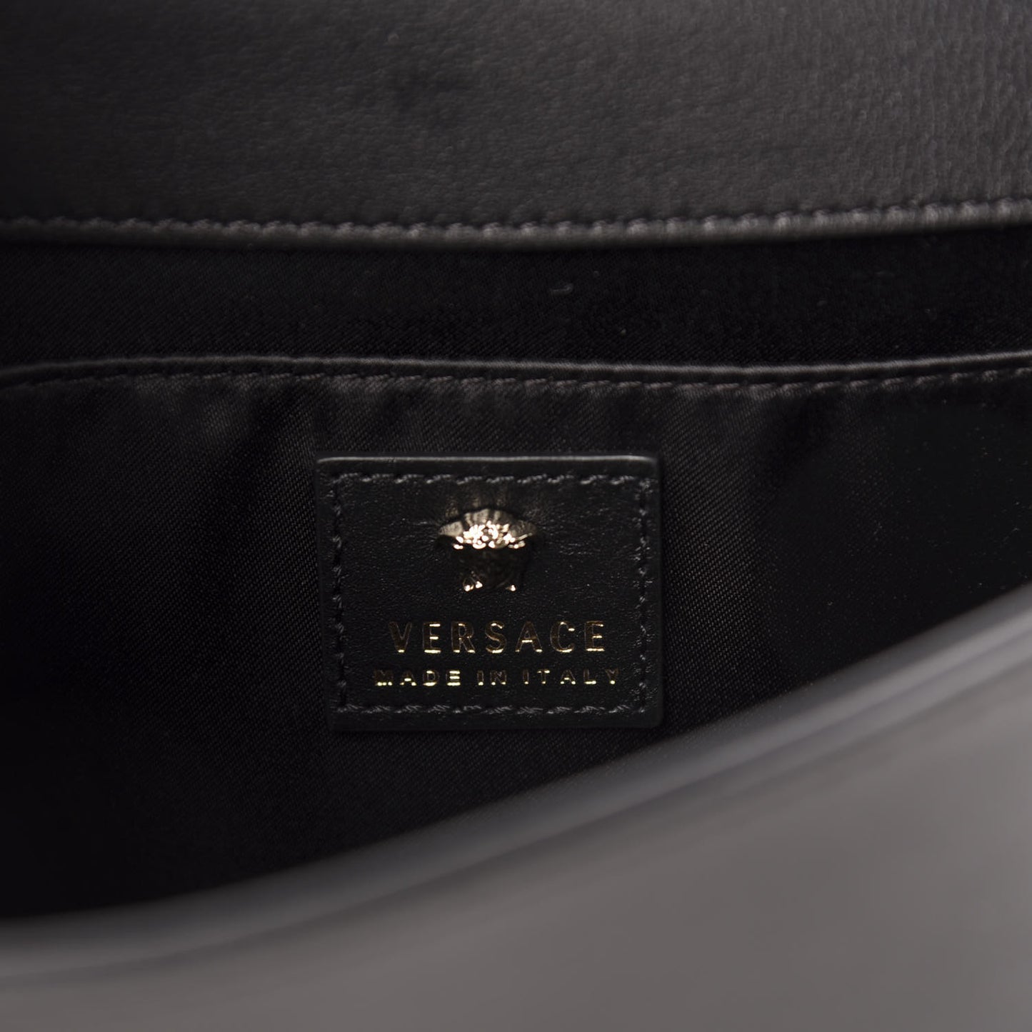 Vitello Palazzo Medusa Evening Clutch Bag Black