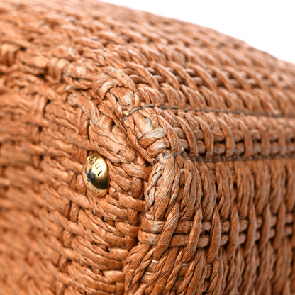 Prada Raffia Canvas Mistolino Tote Miele 11 of 13