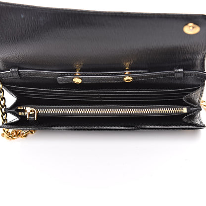 Prada Vitello Move Metal Oro Chain Wallet Black 5 of 11