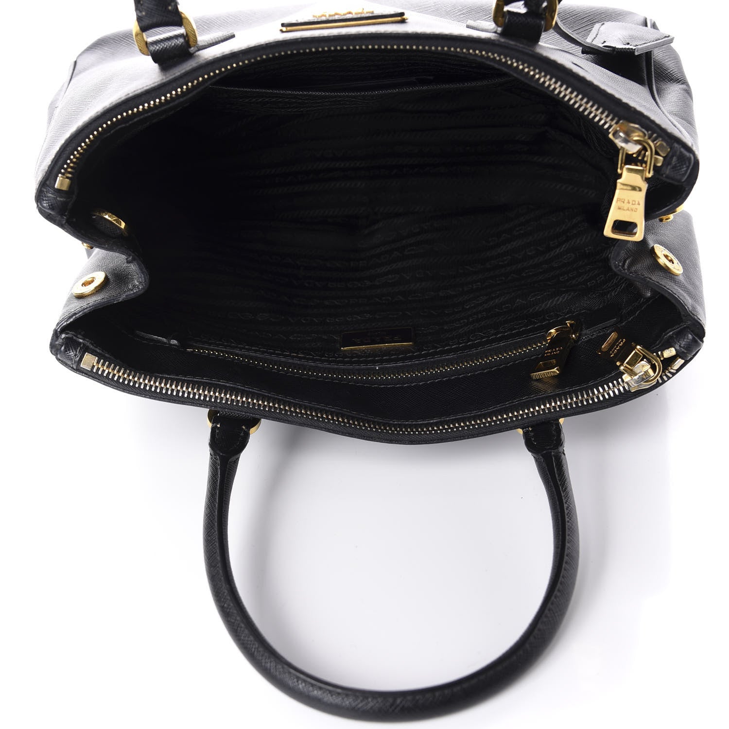 Prada Saffiano Small Galleria Double Zip Tote Black 6 of 15