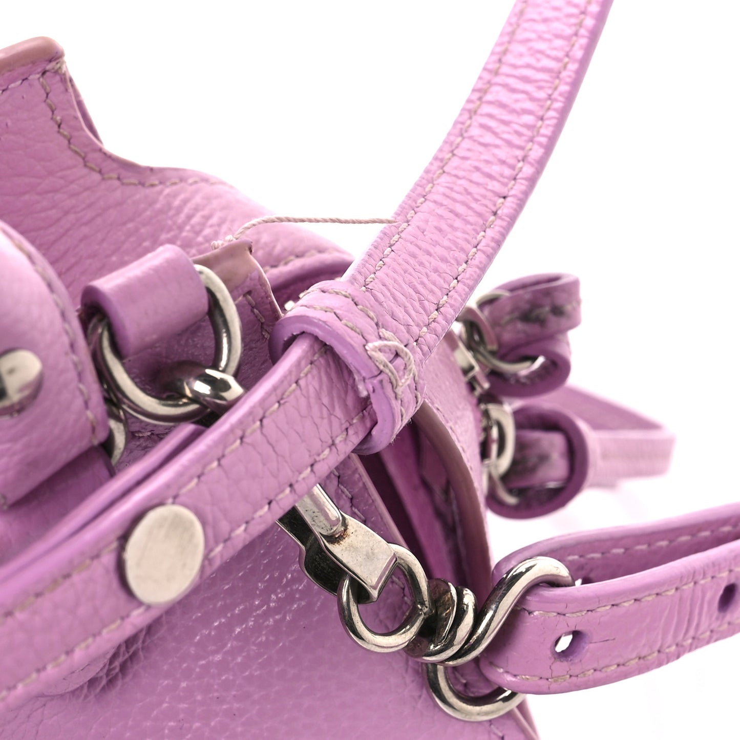 Grained Calfskin Neo Classic Silver Hardware Mini City Lilac