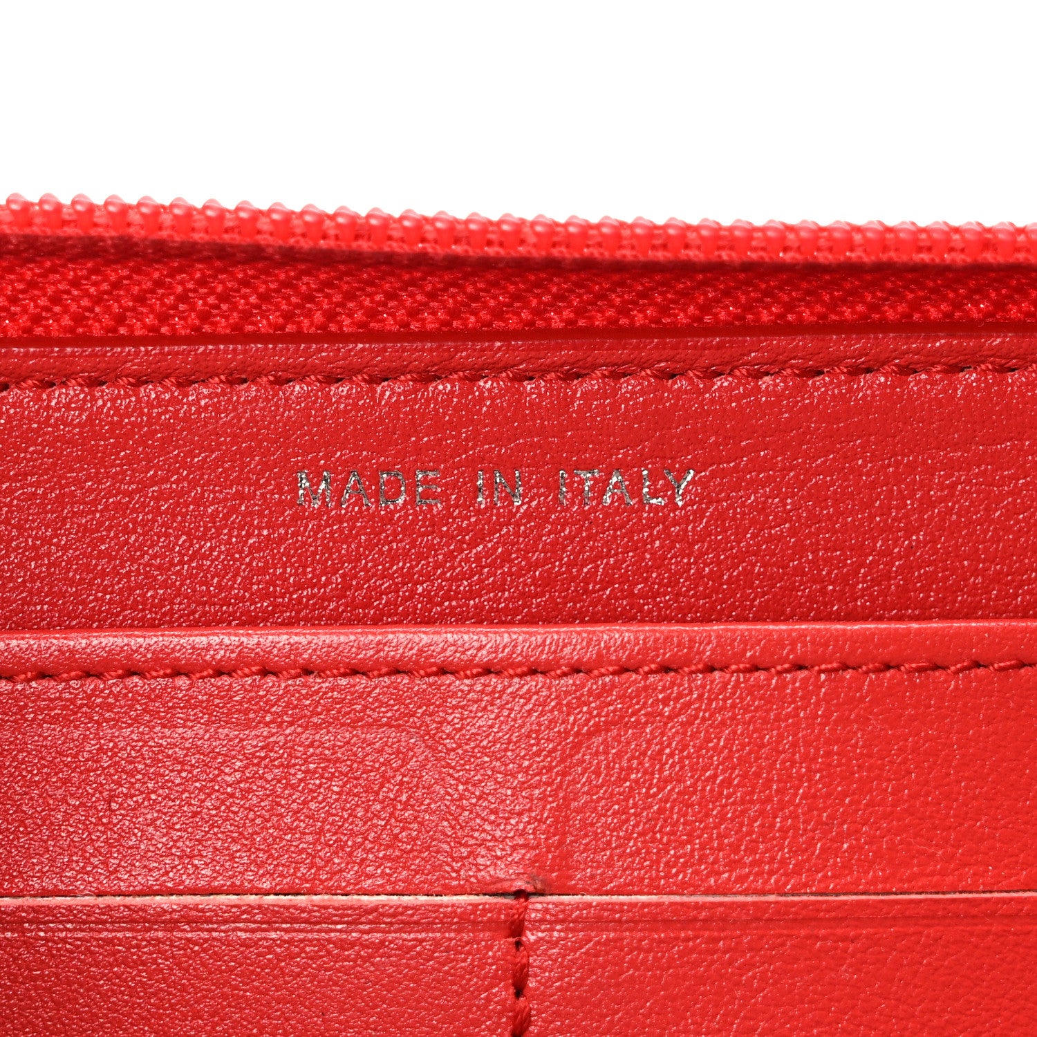 Chanel Calfskin Diamond Stitch Zip Around Wallet Red 7 of 9
