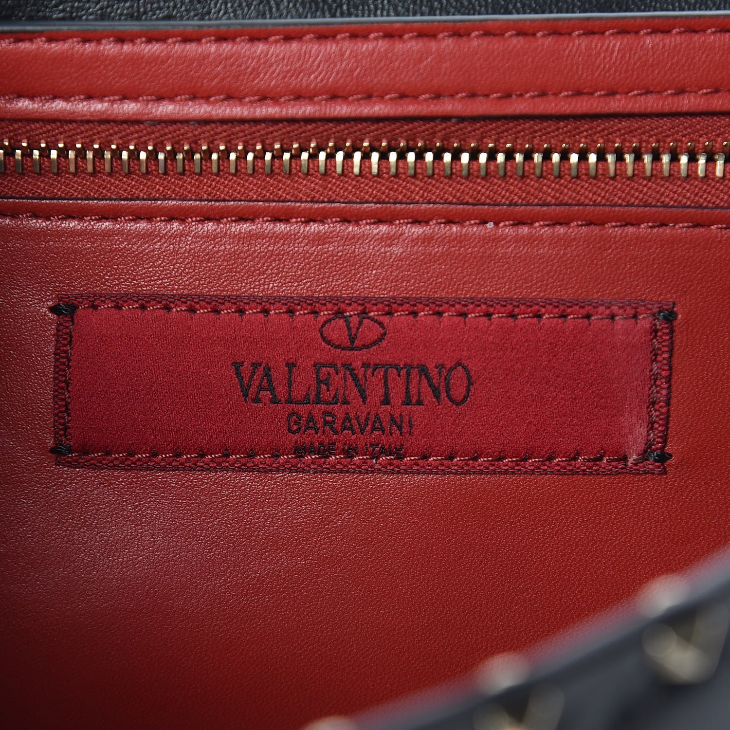 Valentino Garavani Lambskin Rockstud Spike Wallet on Chain Black 6 of 10
