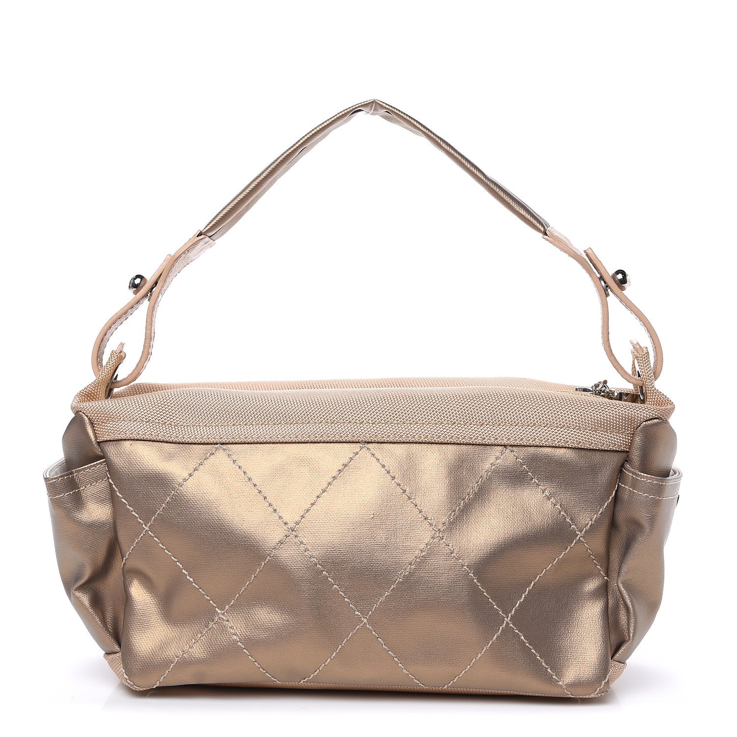 Coated Canvas Paris Biarritz Hobo Gold