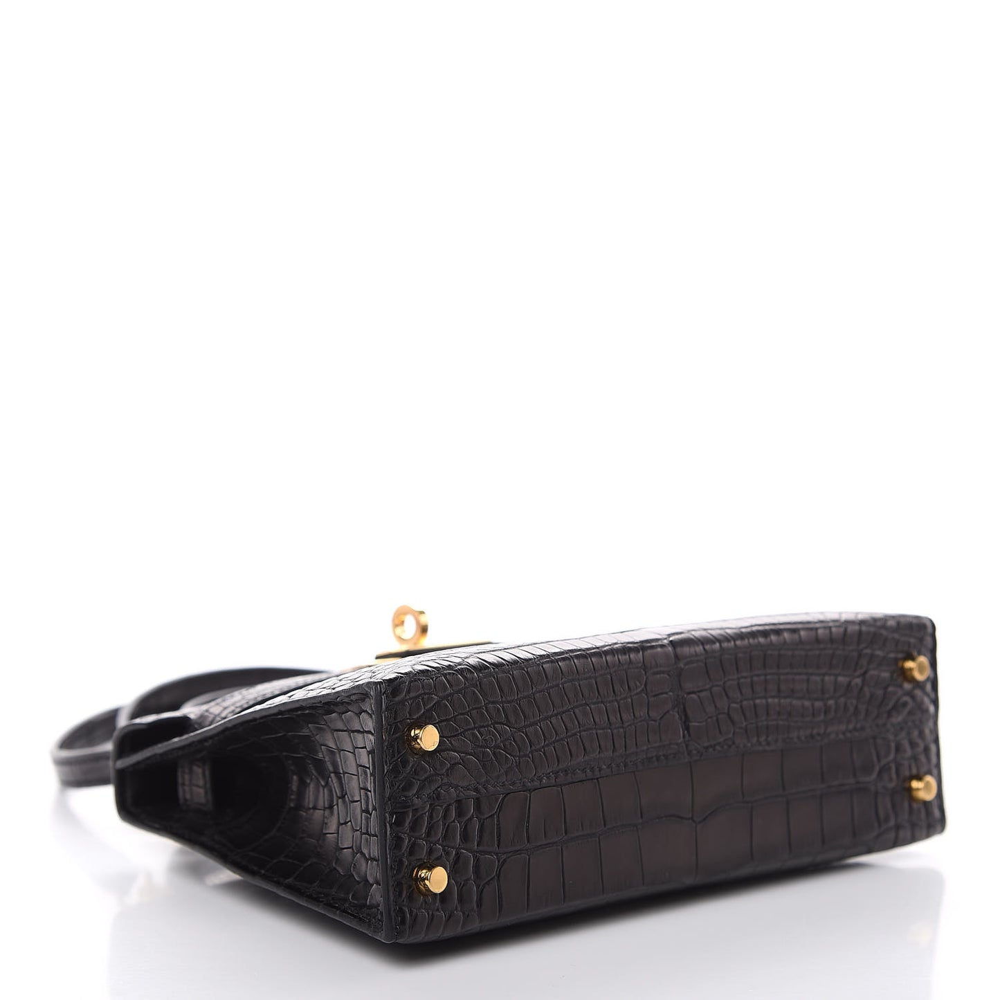 Matte Alligator Mini Kelly Sellier 20 Black