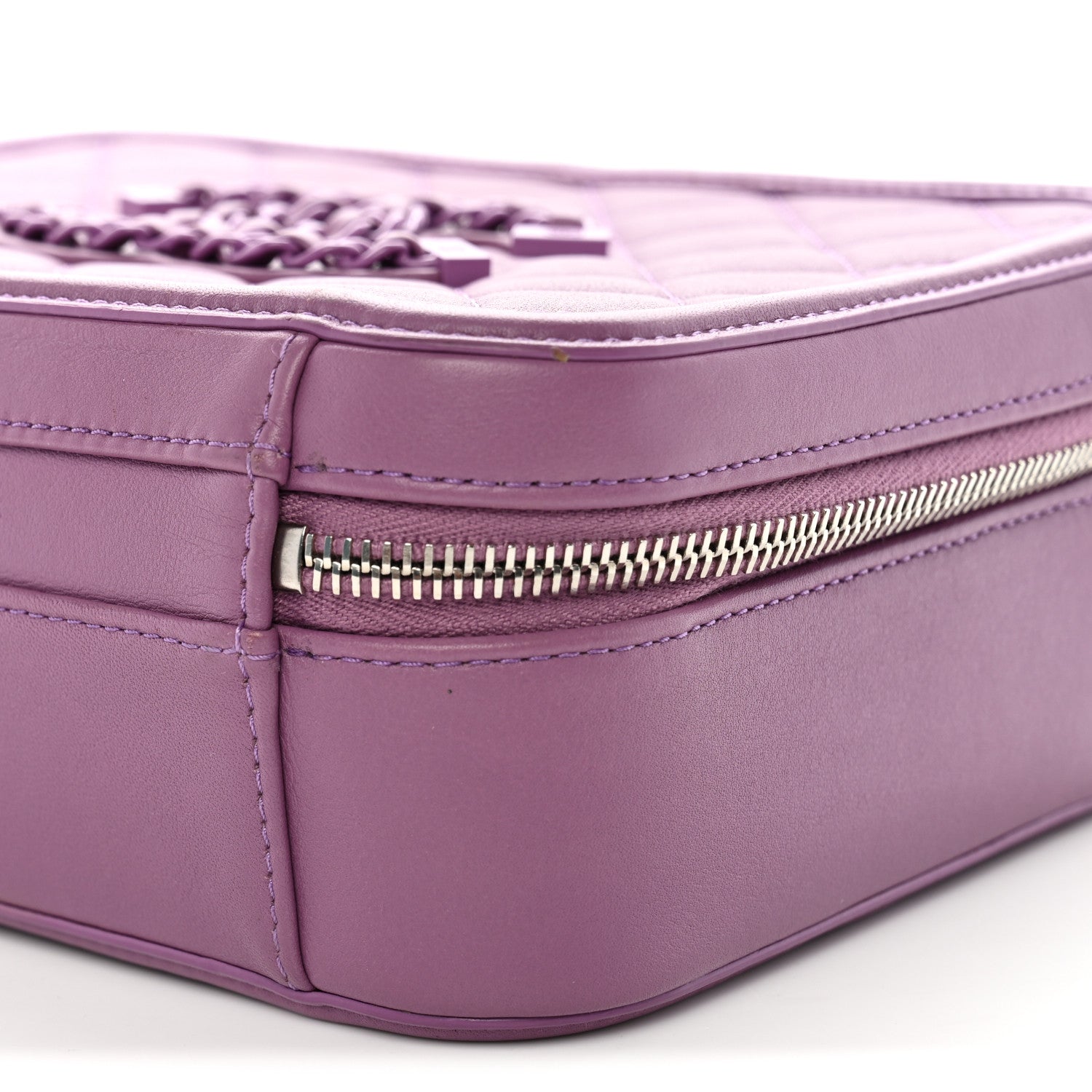 Chanel Lambskin Quilted Medium CC Filigree Vanity Case Purple 10 of 10