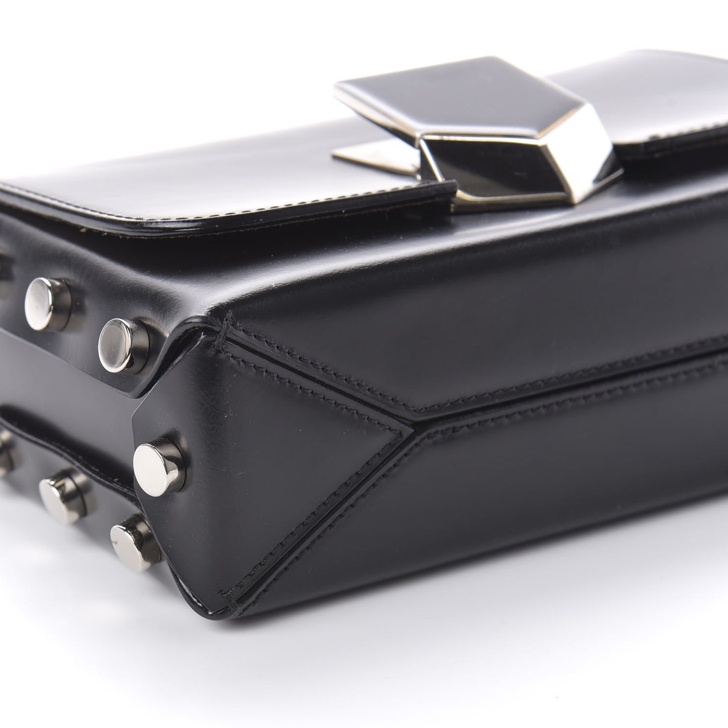 Smooth Calfskin Lockett Petite Shoulder Bag Black