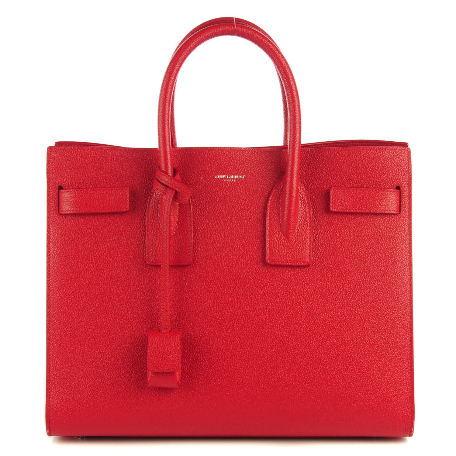 Saint Laurent Grained Calfskin Small Sac De Jour New Red 1 of 9