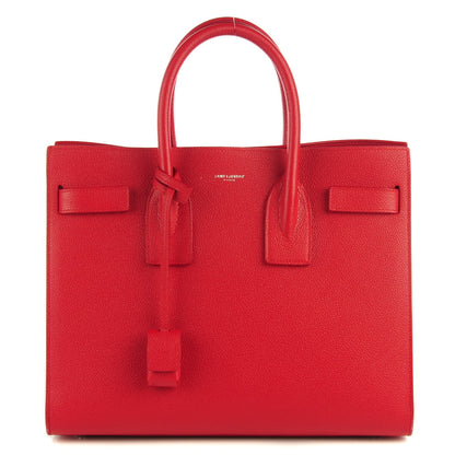 Saint Laurent Grained Calfskin Small Sac De Jour New Red 1 of 9