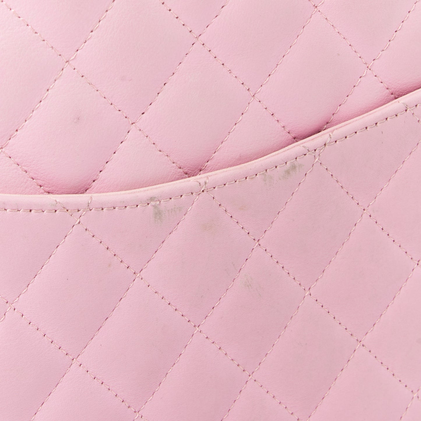 Calfskin Quilted Medium Cambon Tote Pink Black