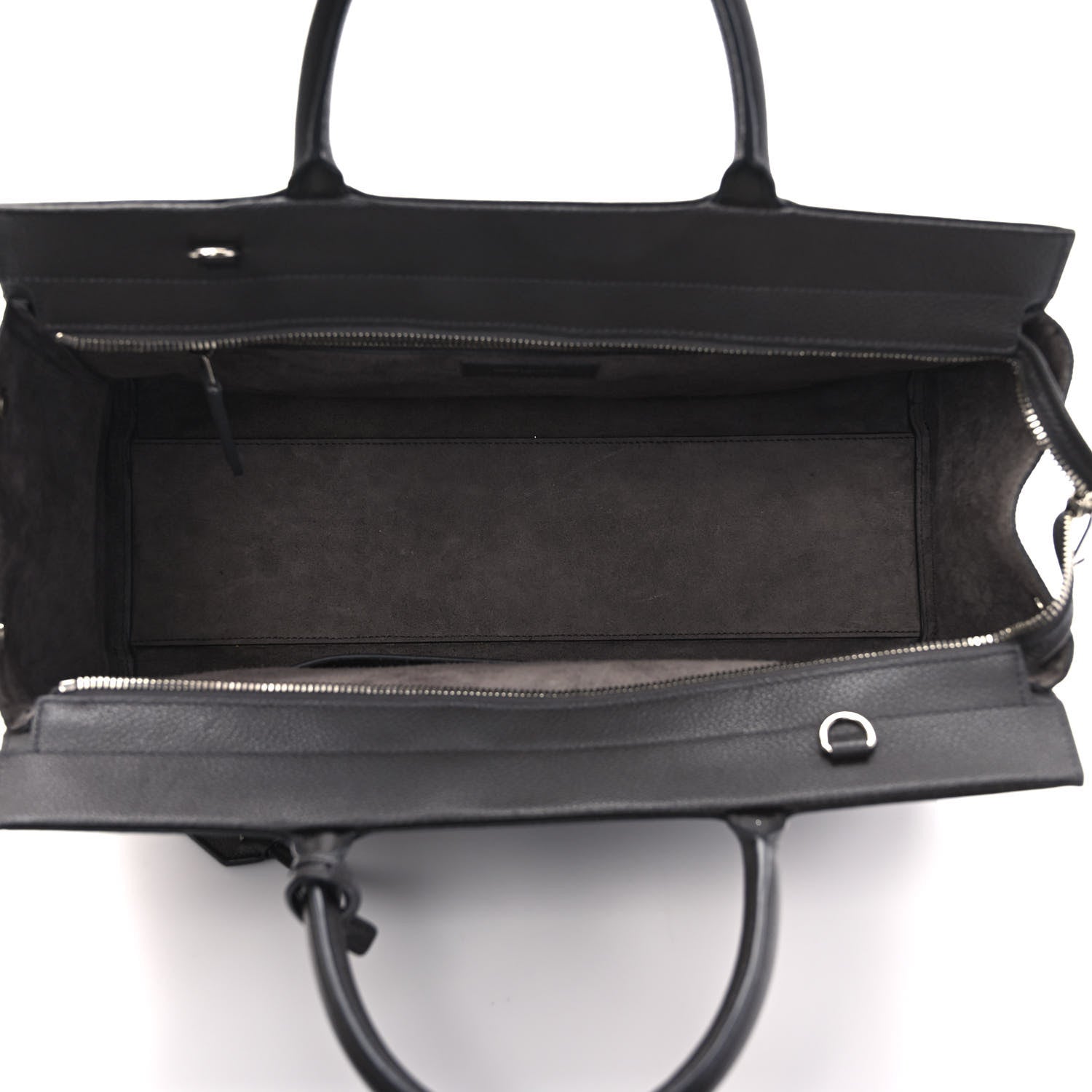 Saint Laurent Grained Calfskin Medium Cabas Rive Gauche Coal 5 of 9