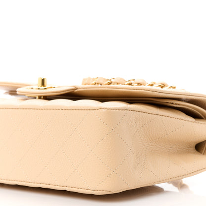 Chanel Caviar Quilted Medium Double Flap Beige 11 of 12