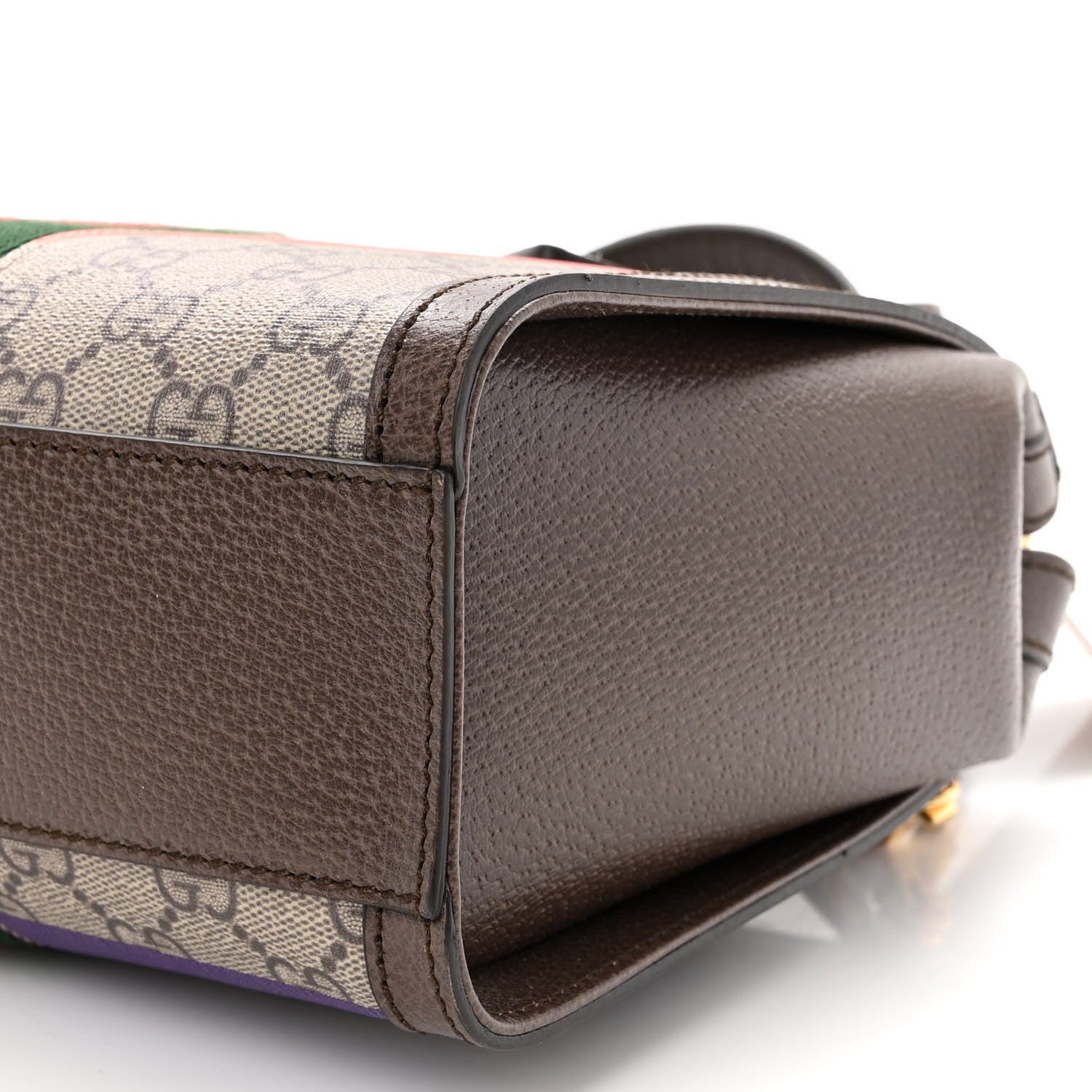 Gucci GG Supreme Monogram Equestrian Web Small Ophidia Tote Bag Beige Multicolor New Acero 10 of 10