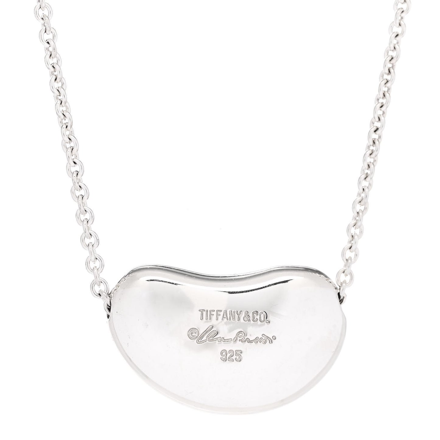 Sterling Silver 20mm Elsa Peretti Bean Pendant Necklace
